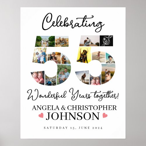 photo montage 55th Wedding Anniversary Poster