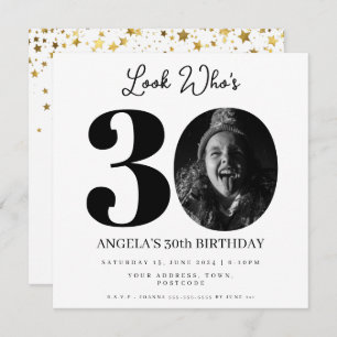 photo Montage Birthday party 30 years old Invitation