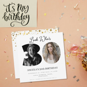 photo Montage Birthday party 30 years old Invitation