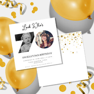 photo Montage Birthday party 70 years old Invitation