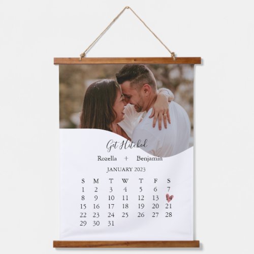 Photo Month Calendar Couple Anniversary Wedding Hanging Tapestry