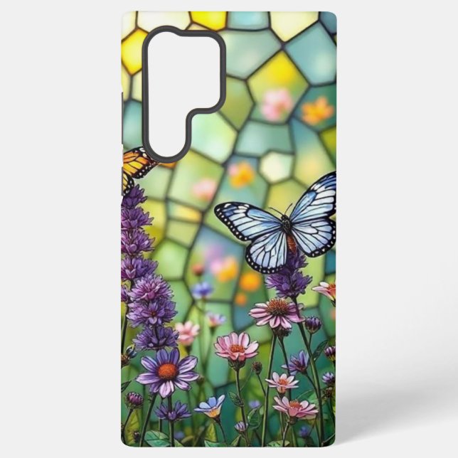 Photo Mossaic of a Butterfly and Garden Samsung Galaxy Case (Back)