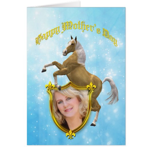 Photo Mother's day card with a rearing horse (Front)