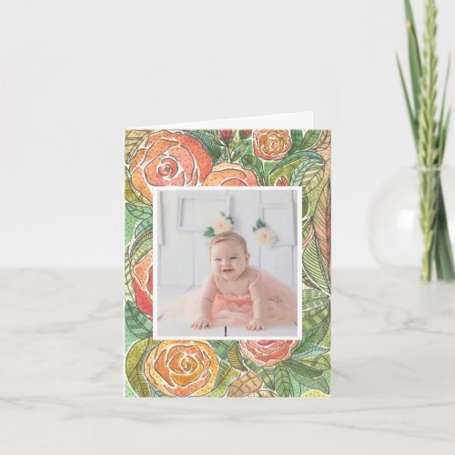 Photo Mothers Day Pretty Floral Roses Card