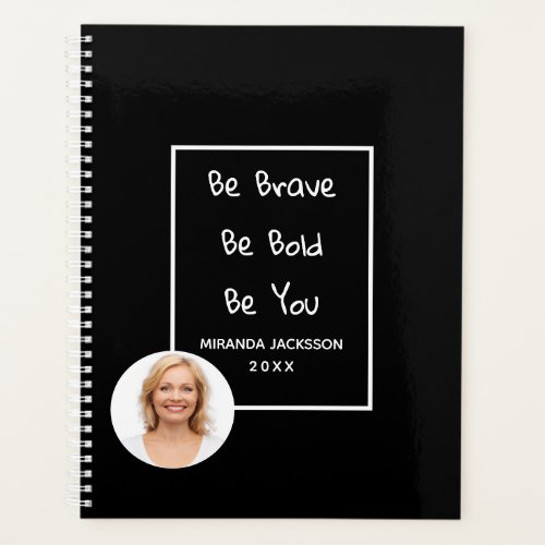 Photo motivational quote black 2024 planner