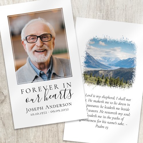 Photo Mountains Memorial Prayer Card