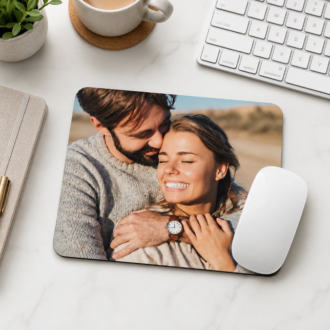 Photo Mouse Pad | Personalized Couple Office Desk  (Personalized couple photo mouse pad for office desks, home workspaces, and daily use.)