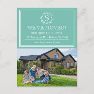 Photo Moving Announcement (changeable color) Postcard