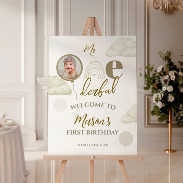 Photo Mr Onederful Boho Cloud Neutral First Foam Board (Creator Uploaded)