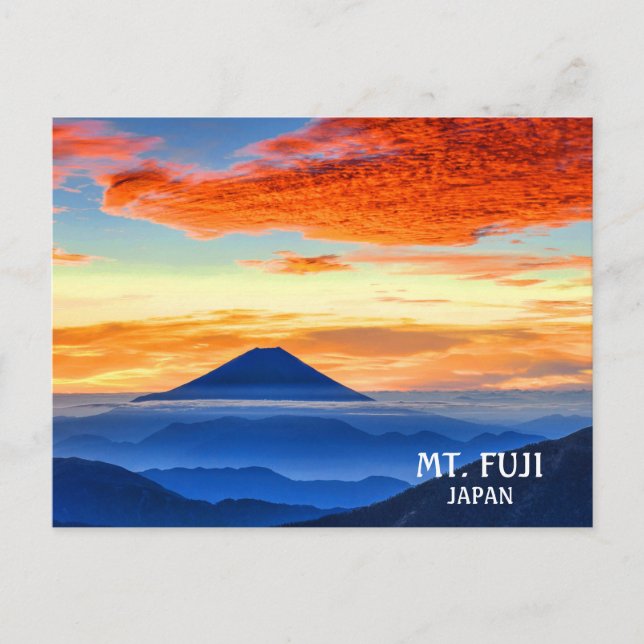Photo Mt. Fuji Volcano Japan at Sunset Postcard (Front)