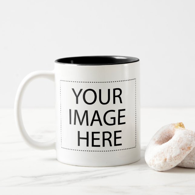 Photo mug - black and white 11oz template | Zazzle