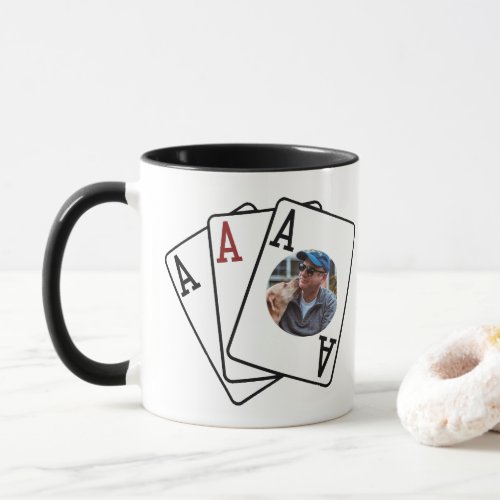 Photo Mug with Three Aces Fathers Day Gift_idea