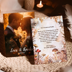 Photo Mushroom Toadstool Enchanted Forest Wedding Thank You Card