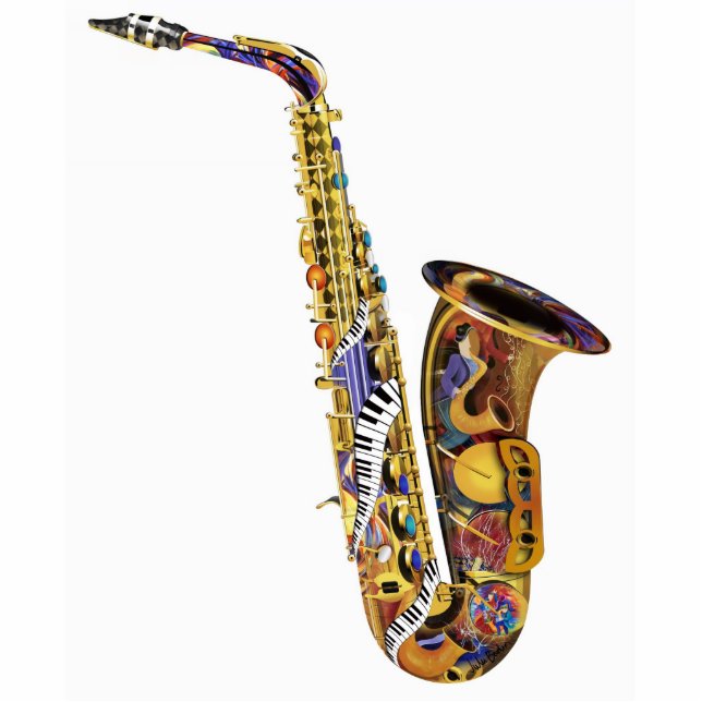Photo Music Sculpture 3D Acrylic Saxophone (Front)