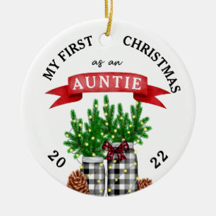 Photo My First Christmas As An Auntie Ceramic Ornament