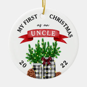 Photo My First Christmas As An Uncle Ceramic Ornament