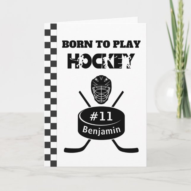 Photo Name Age Text Jersey Number Hockey Sport  Card (Front)