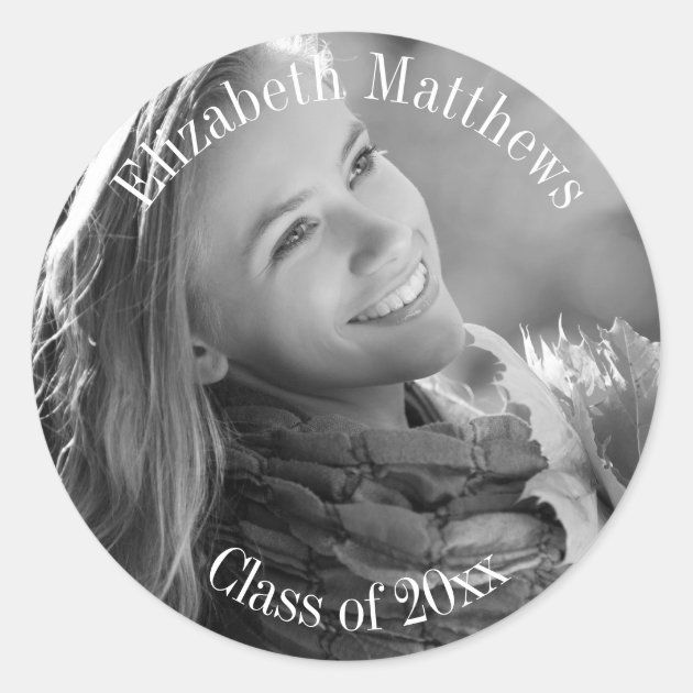 Photo Name And Class Year Graduation Classic Round Sticker