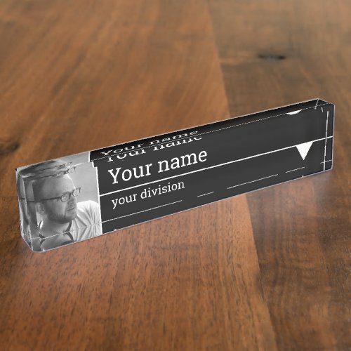 Photo name and division desk name plate