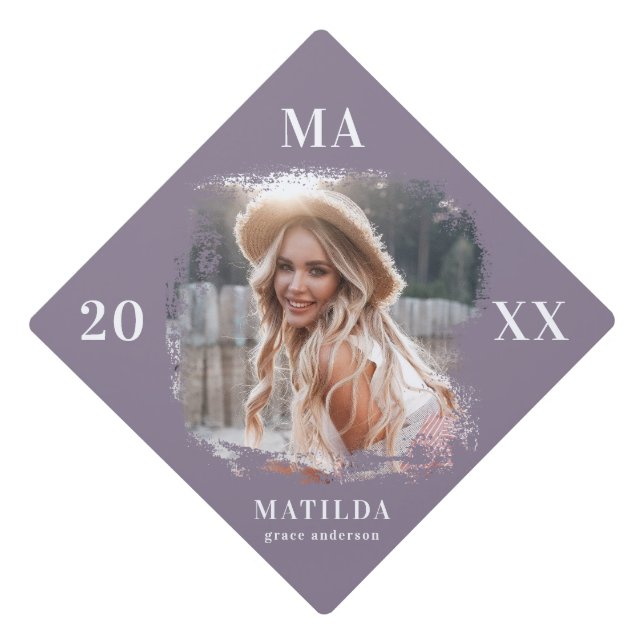 Photo name and year of graduation graduation cap topper (Front)