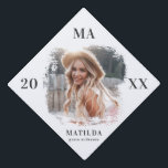 Photo name and year of graduation graduation cap topper<br><div class="desc">Photo name and year of graduation cap board. Congrats to the grad,  class of 20xx also available. Change the colour to suit your style.</div>