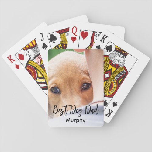 Photo Name Best Dog Dad Fathers Day Playing Cards