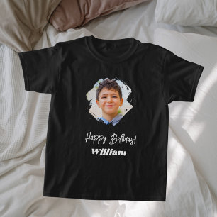 Photo name birthday boy black T-Shirt