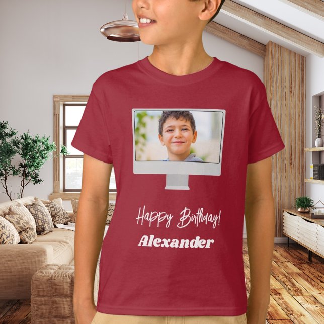 Photo name birthday boy red T-Shirt (Creator Uploaded)