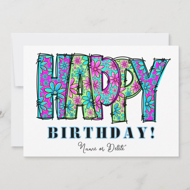 *PHOTO NAME Birthday Card Event Personalize (Front)