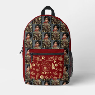 Photo Name Birthday I Love You For Family Friends Printed Backpack