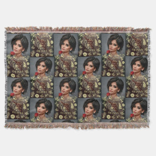 Photo Name Birthday I Love You For Family Friends Throw Blanket
