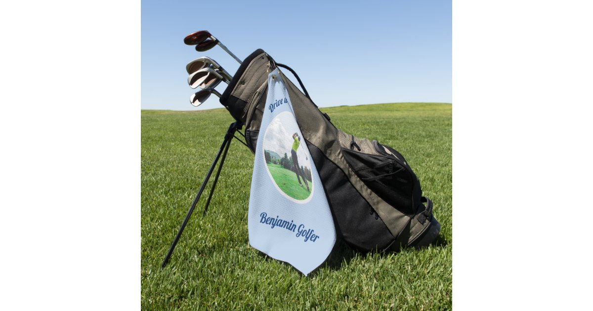 Photo Name Blue Personalized Golf Towel Zazzle