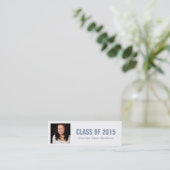 Photo name card graduation announcement blue (Standing Front)