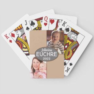Photo Name Personalized EUCHRE & Poker Gift      Cards