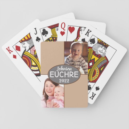 Photo Name Personalized EUCHRE  Poker Gift      Playing Cards