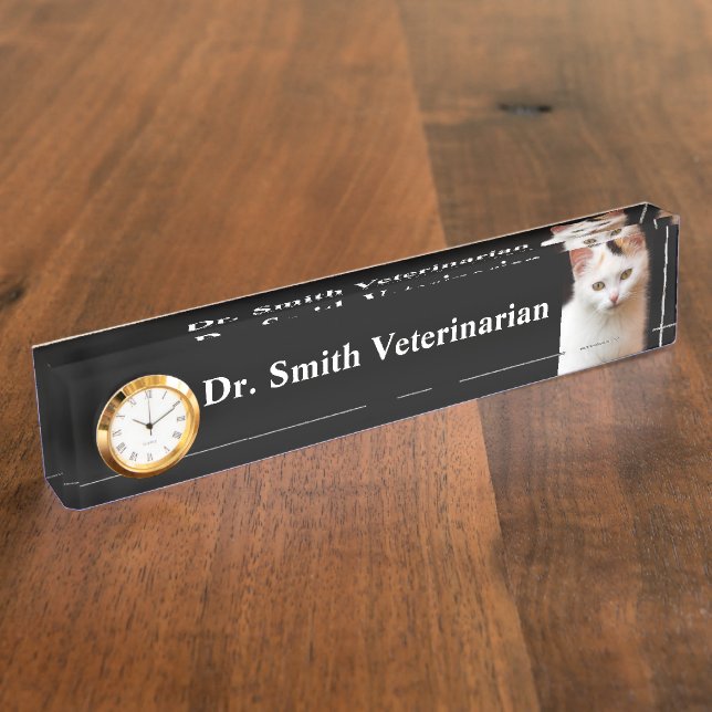 Photo Nameplate, Front Desk, Office. Desk Name Plate (Side)