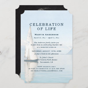 Photo Nautical Sailing Celebration of Life Invitation