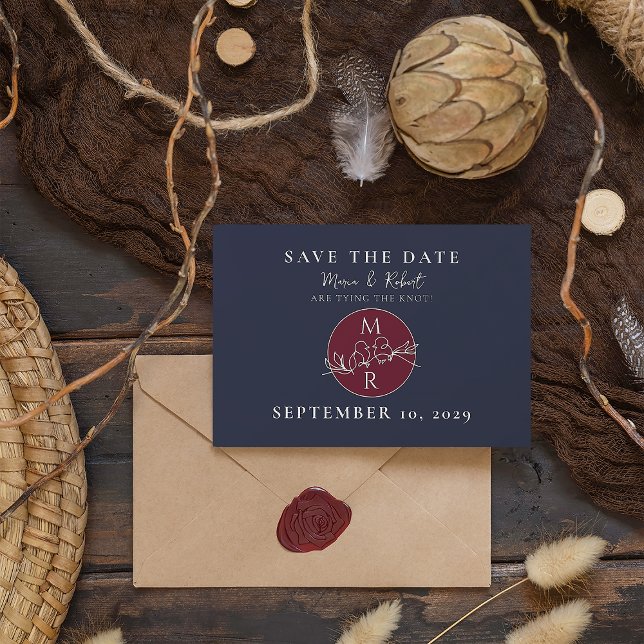 Photo Navy Blue Wedding Save The Date (Creator Uploaded)