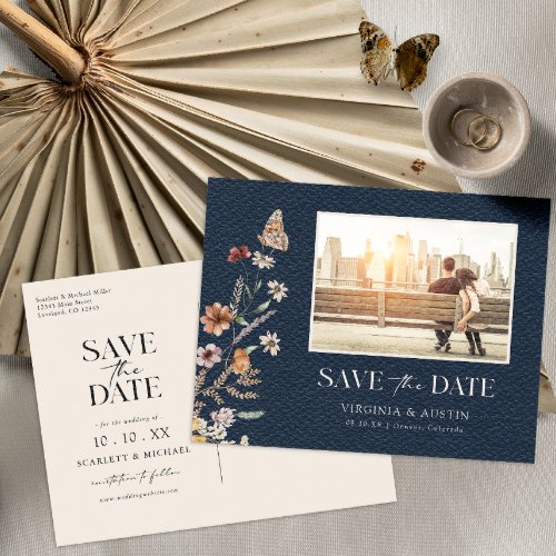 Photo Navy Save The Date Postcard