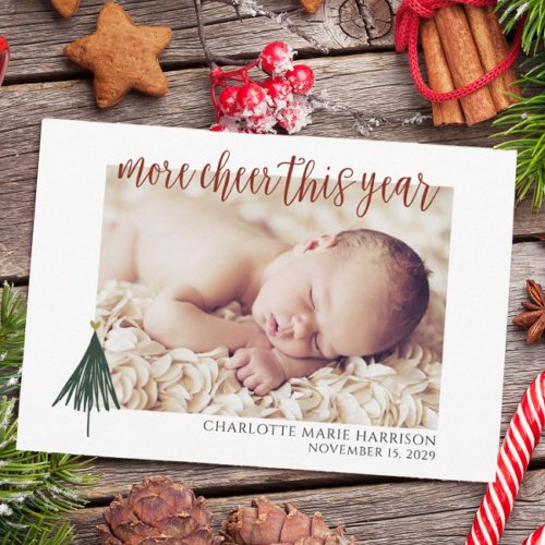 Photo New Baby Christmas Birth Announcement