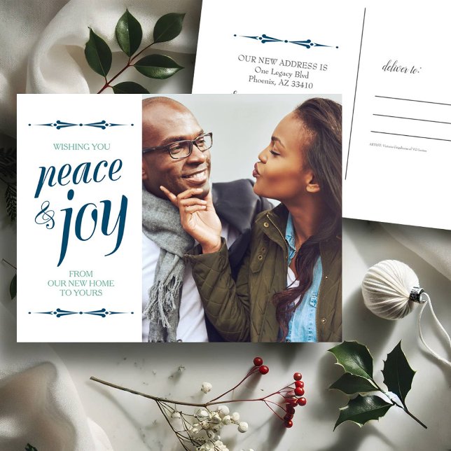 Photo New Home Christmas Postcards (Photo Christmas cards new address moving announcements)
