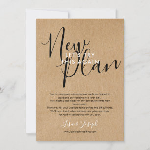 Photo New Plan Change the Date Postponed Rustic Save The Date