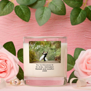 Photo Newlywed First Christmas Scented Candle