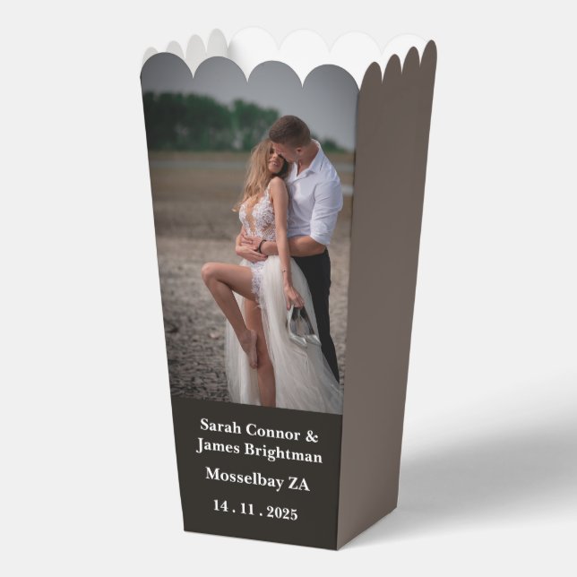 Photo Newlywed Wedding Thank You Favor Boxes (Back)