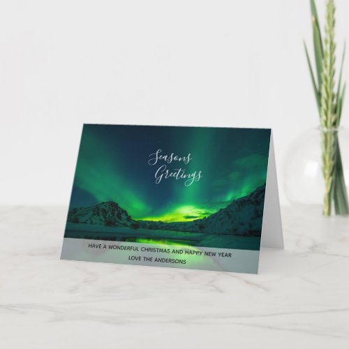 Photo Northern Lights Iceland Aurora Borealis Holiday Card