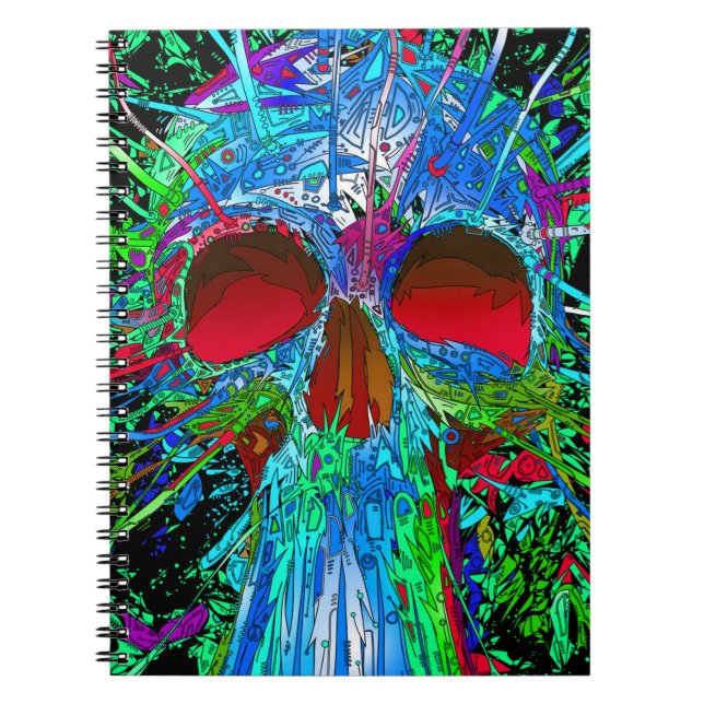 Photo Notebook/Funky Colorful Skull Notebook (Front)