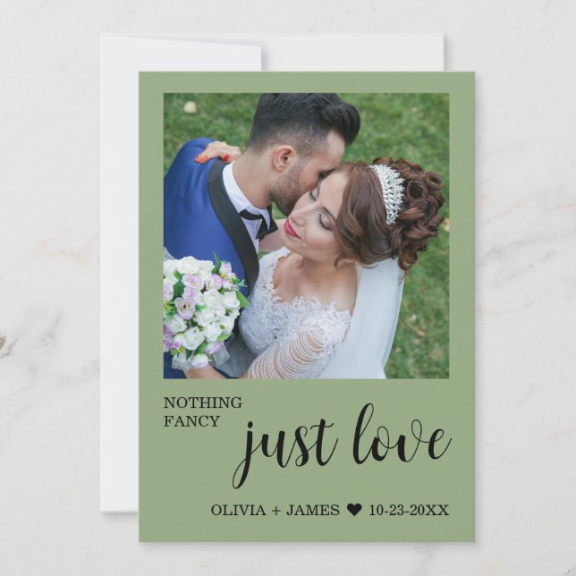Photo Nothing Fancy Just Love Wedding Reception   Invitation (Front)
