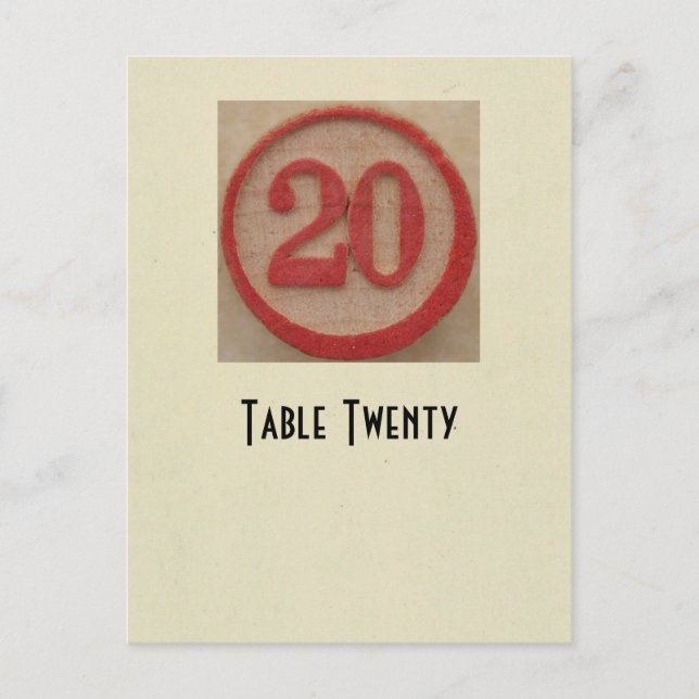 Photo number 20 table card (Front)