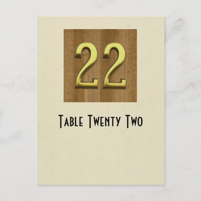 Photo number 22 table card (Front)
