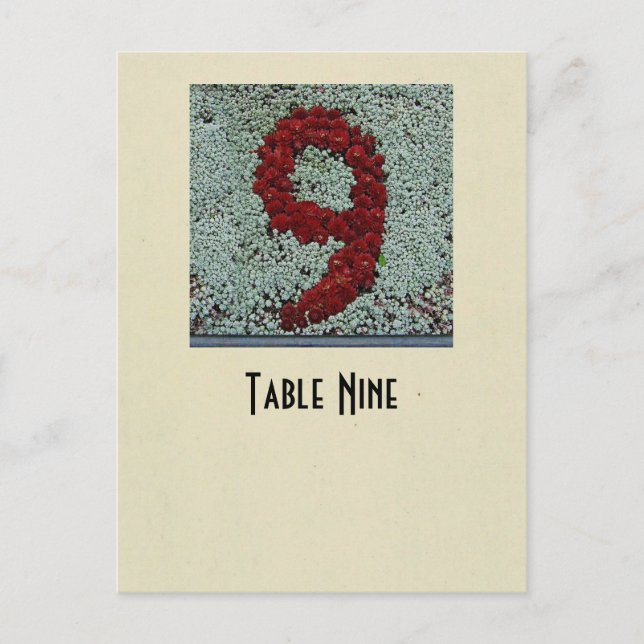 Photo number 9 table card (Front)